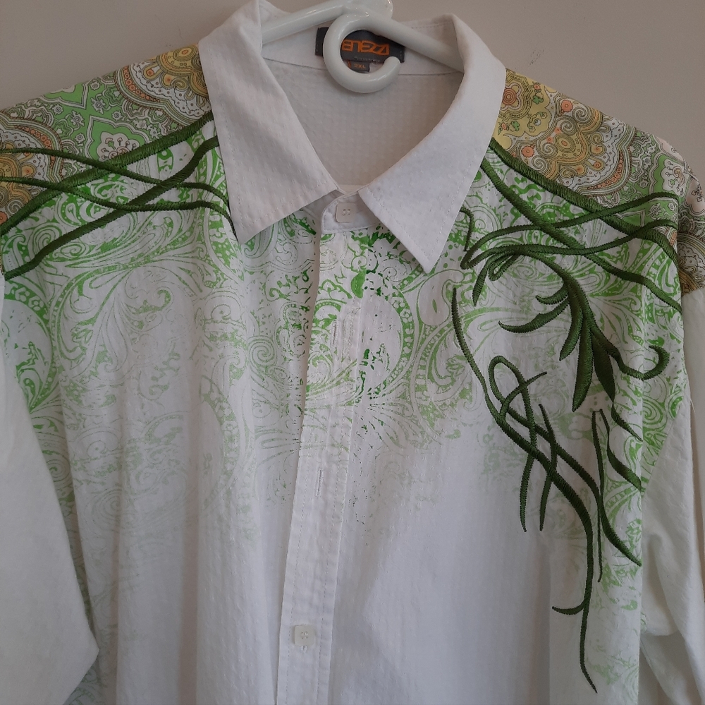 Venezzi Mens Collared Button Up Shirt - Picture 3 of 8